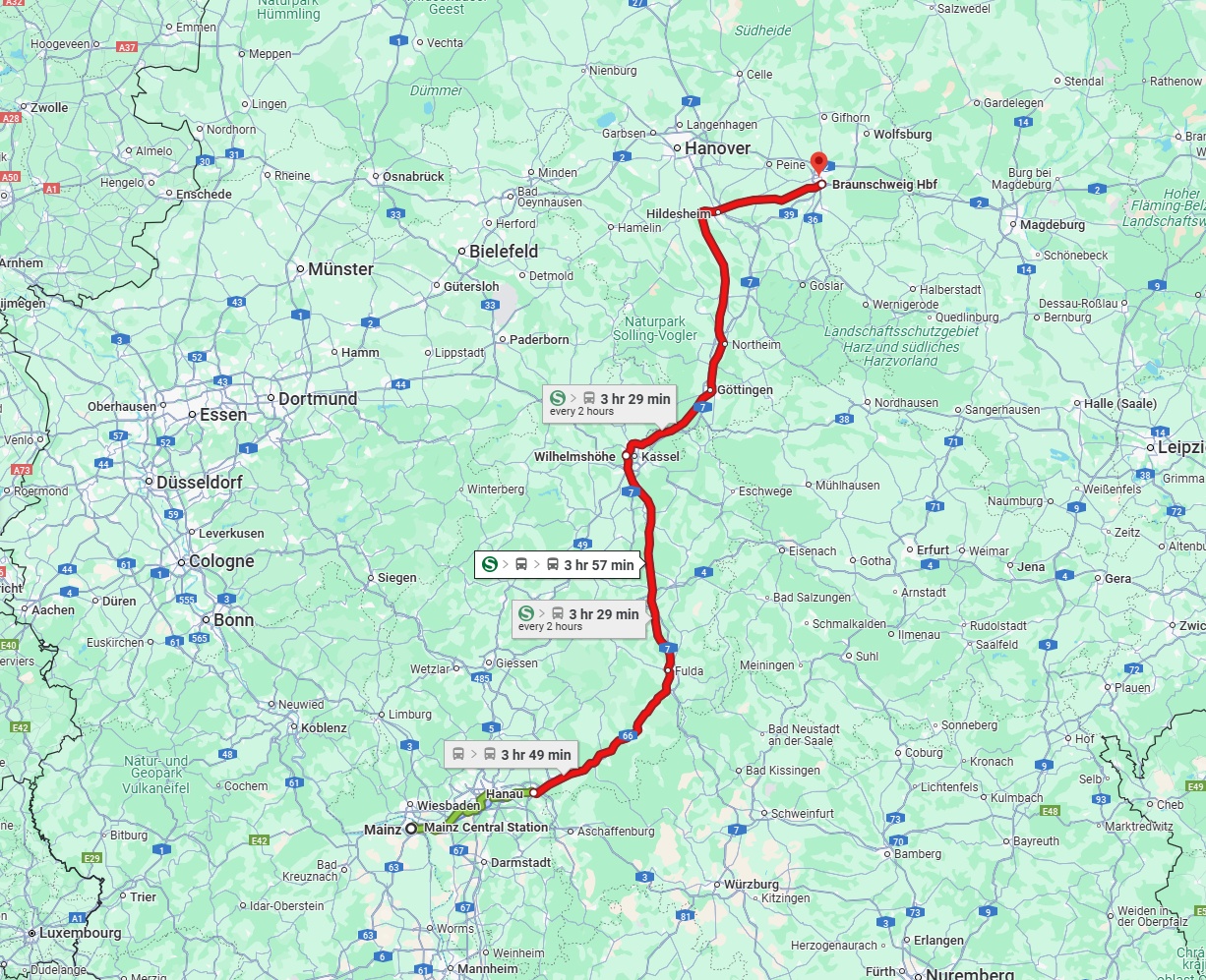 Anreise von Mainz Zu Braunschweig Über 