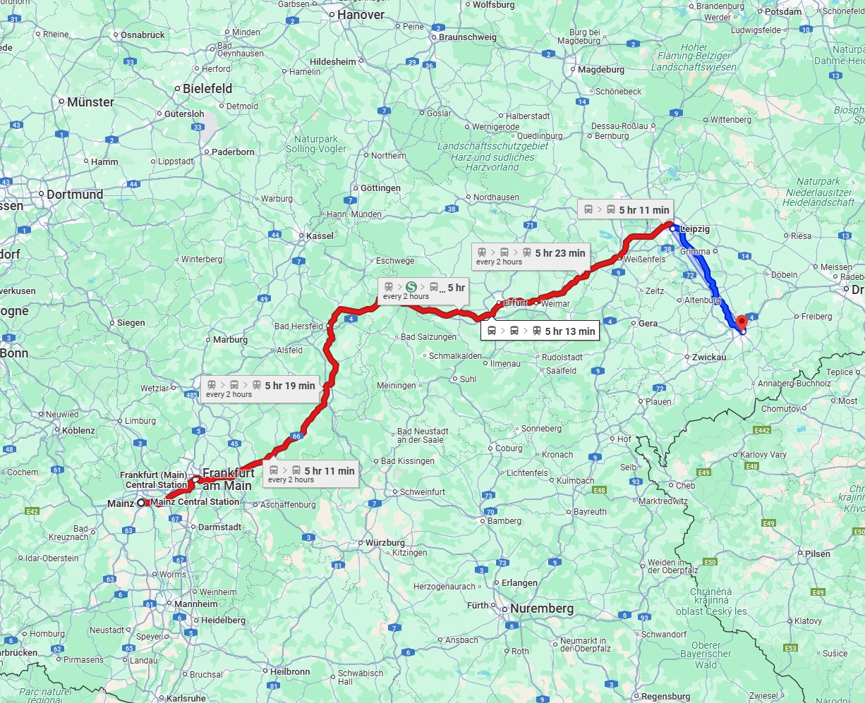 Anreise von Mainz Zu Chemnitz Über 
