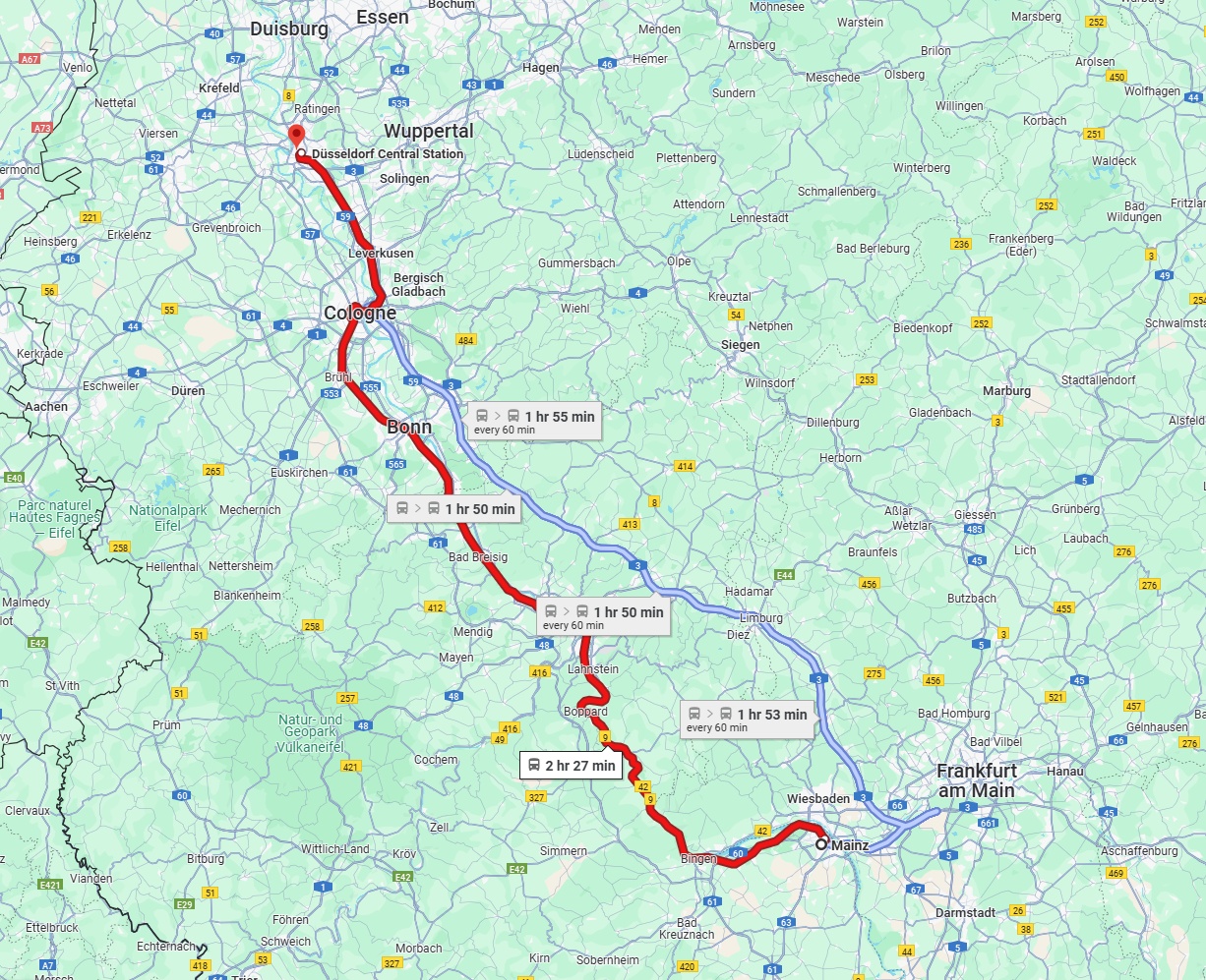 Anreise von Mainz Zu Düsseldorf Über 