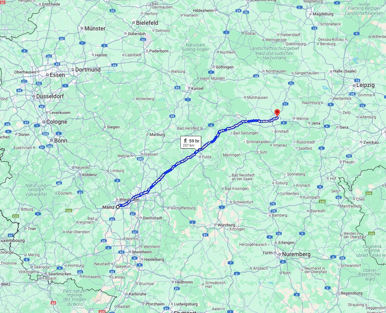 Anreise von Mainz Zu Erfurt Über 