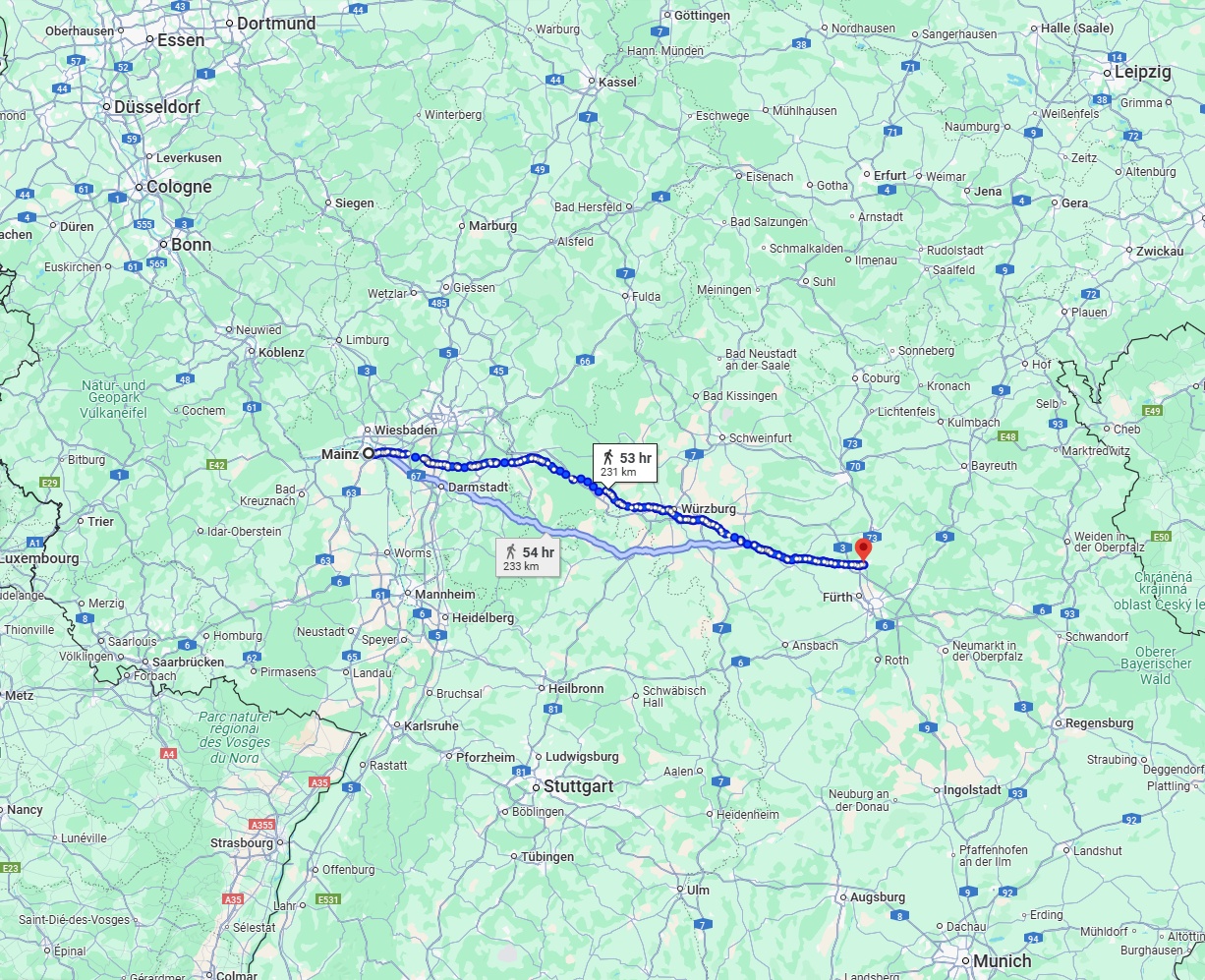 Anreise von Mainz Zu Erlangen Über 
