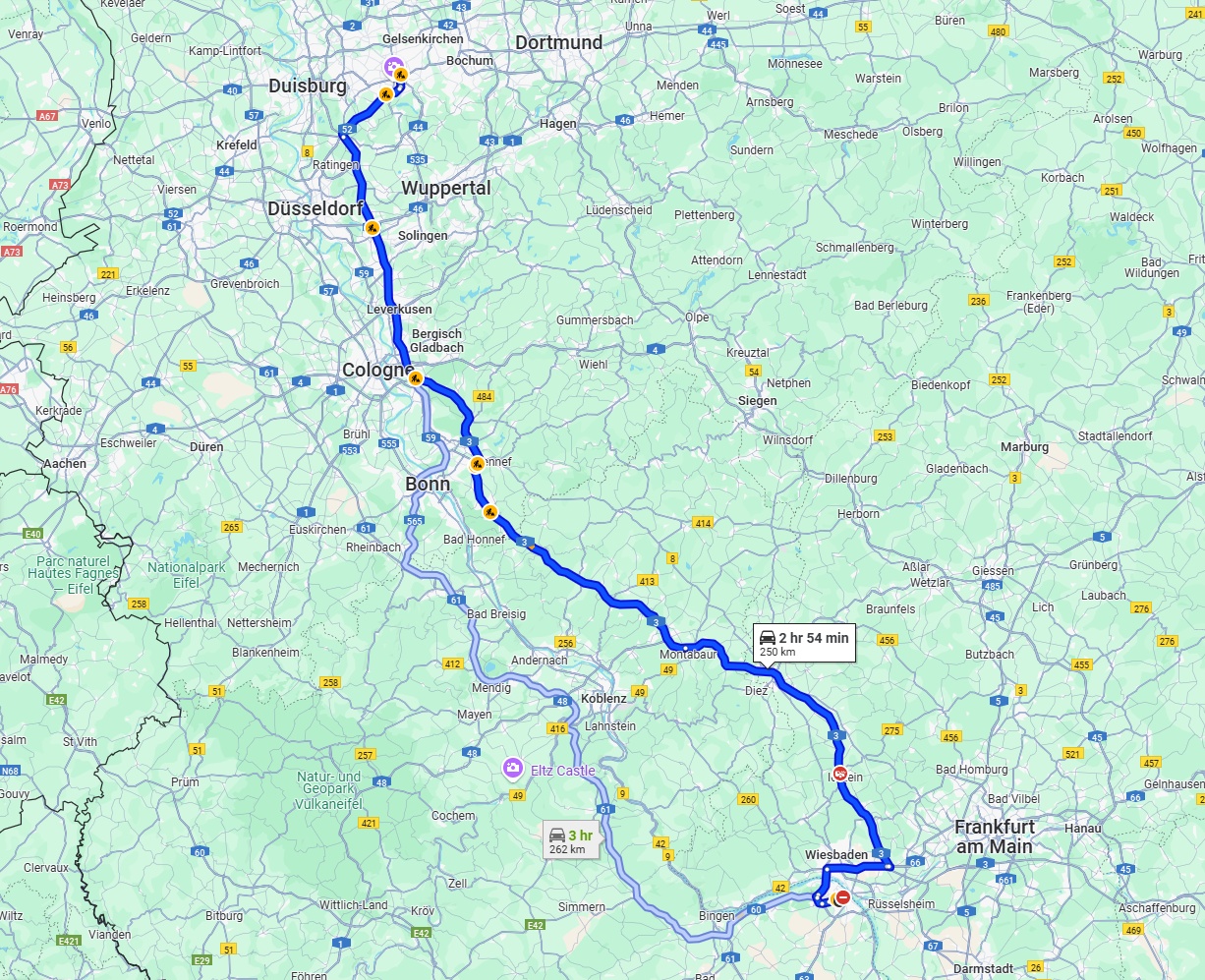 Anreise von Mainz Zu Essen Über via A3