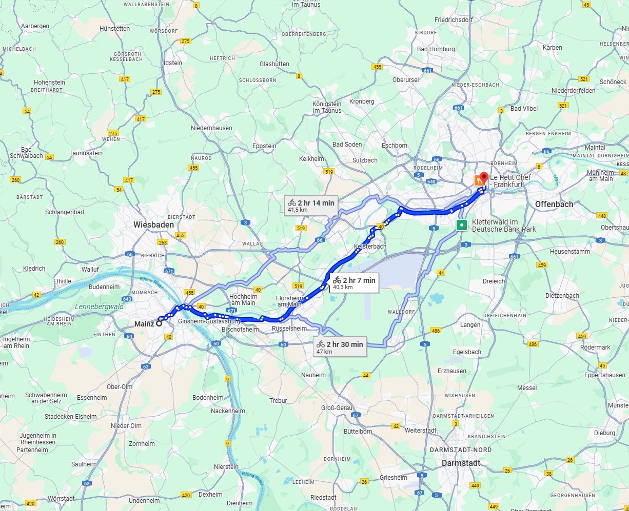 Anreise von Mainz Zu Frankfurt am Main Über 