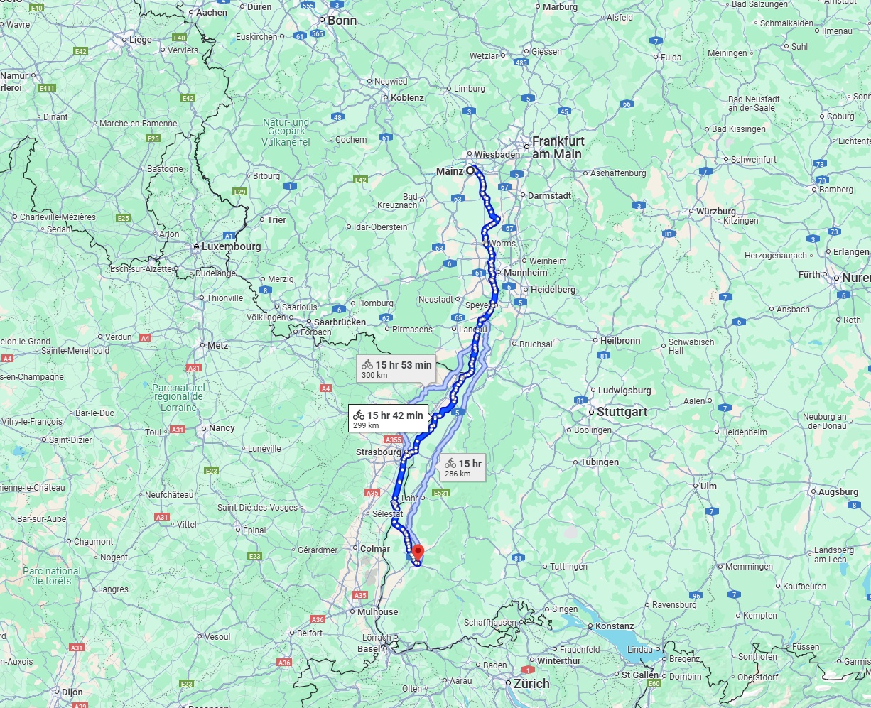 Anreise von Mainz Zu Freiburg im Breisgau Über 
