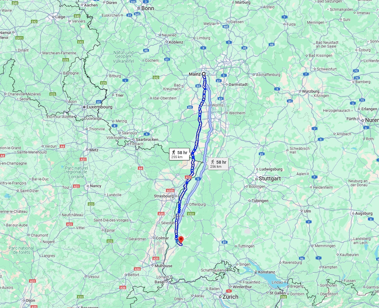 Anreise von Mainz Zu Freiburg im Breisgau Über 