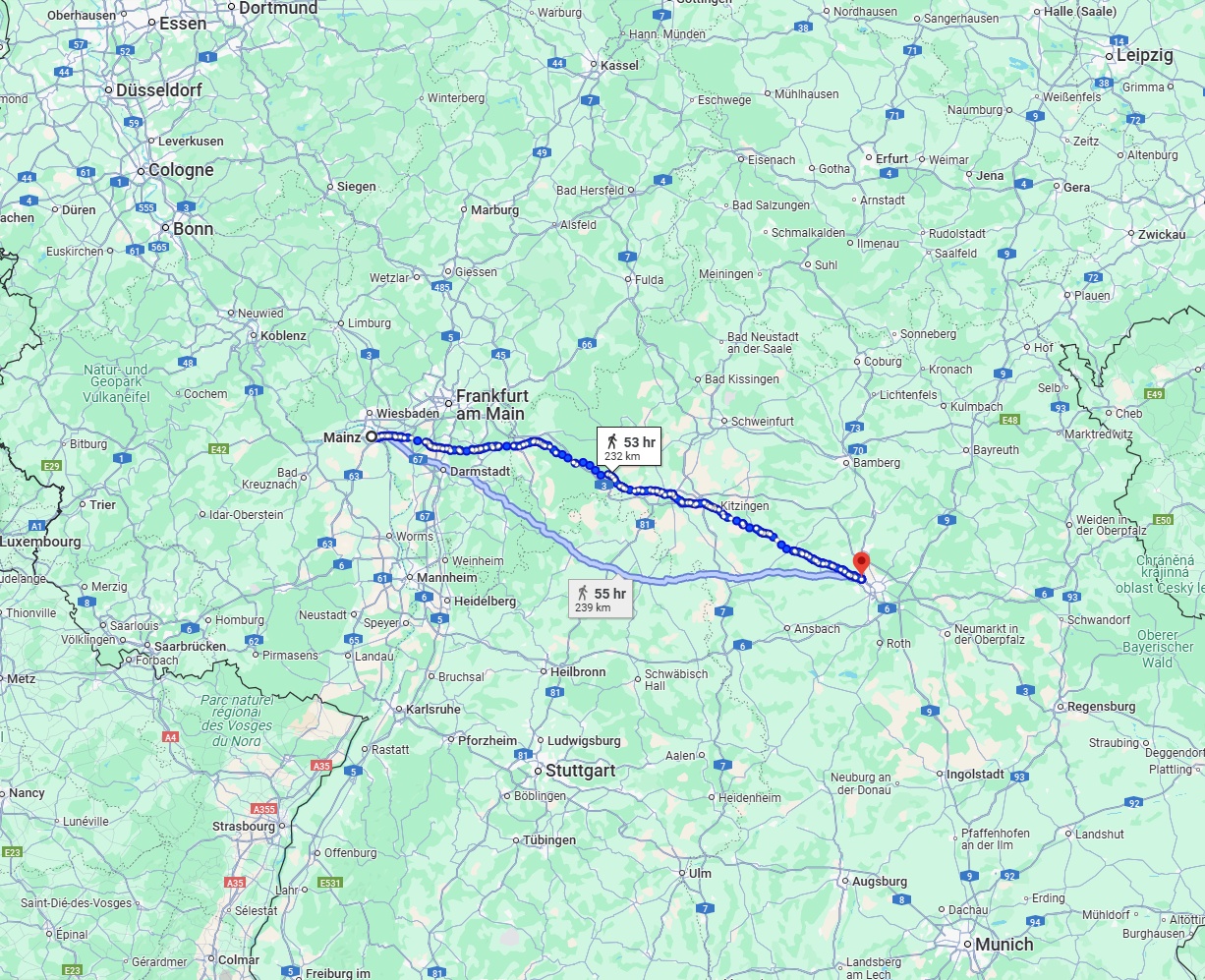Anreise von Mainz Zu Fürth Über 