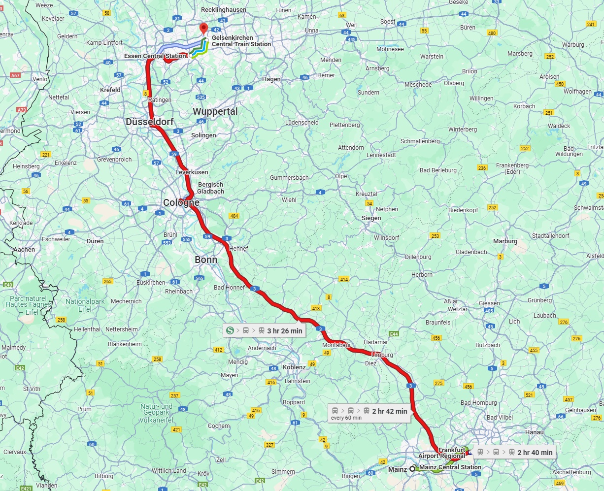 Anreise von Mainz Zu Gelsenkirchen Über 