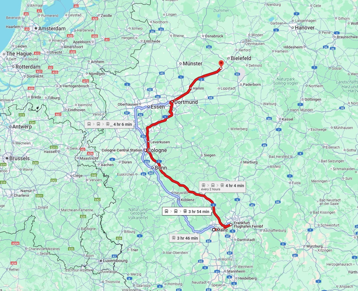 Anreise von Mainz Zu Gütersloh Über 
