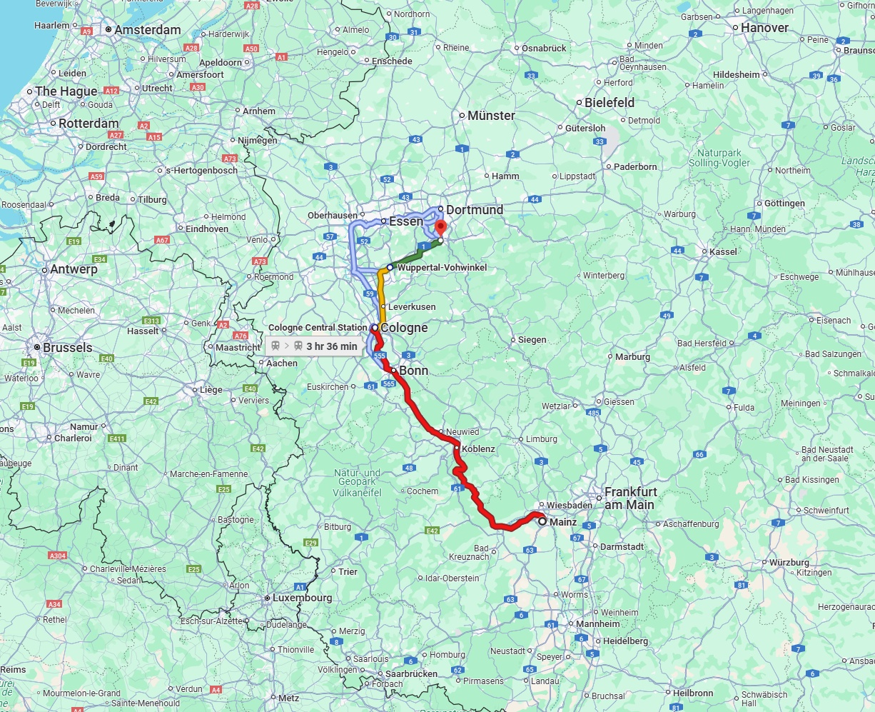 Anreise von Mainz Zu Hagen Über 