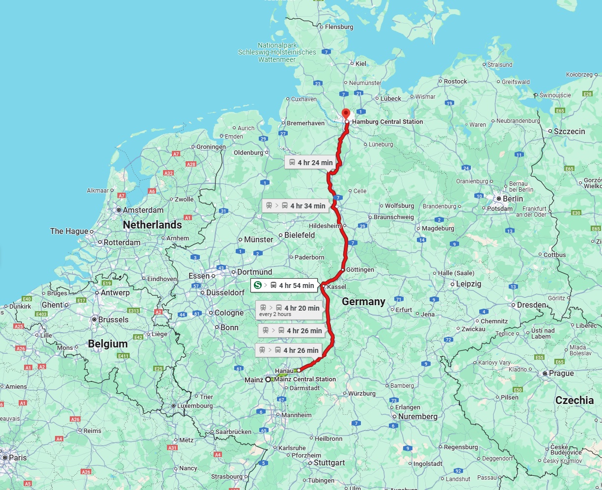 Anreise von Mainz Zu Hamburg Über 