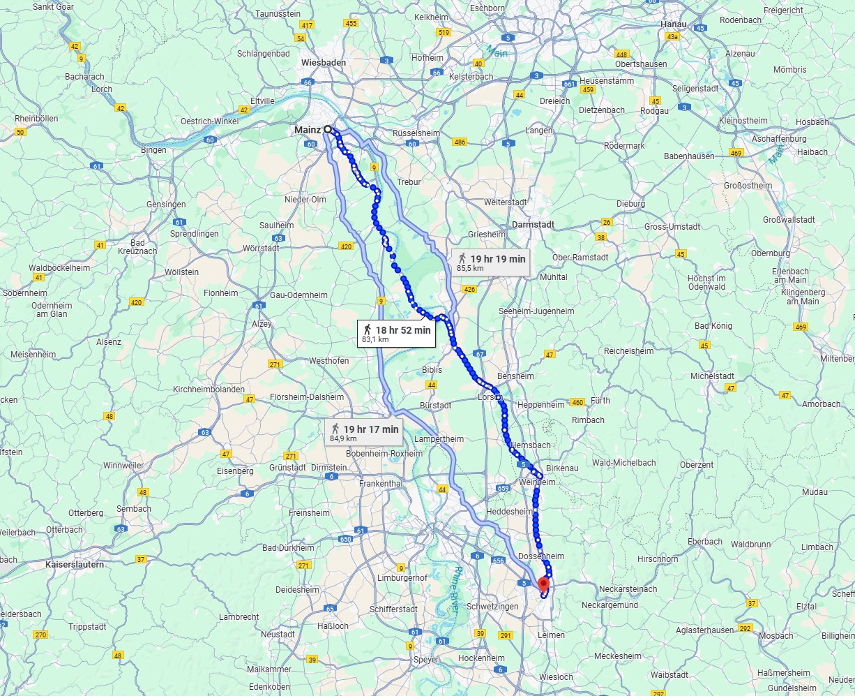 Anreise von Mainz Zu Heidelberg Über 