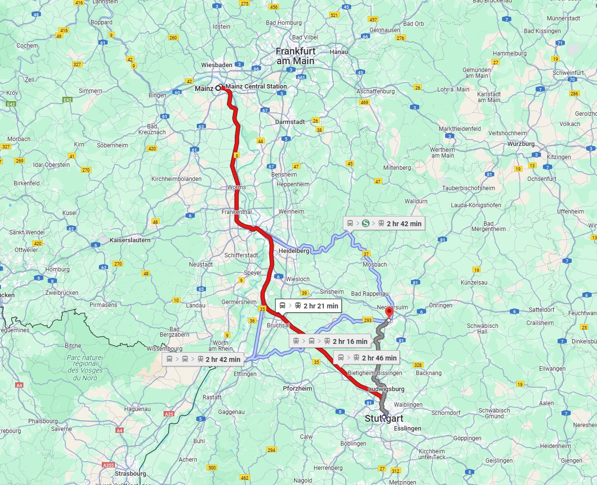 Anreise von Mainz Zu Heilbronn Über 