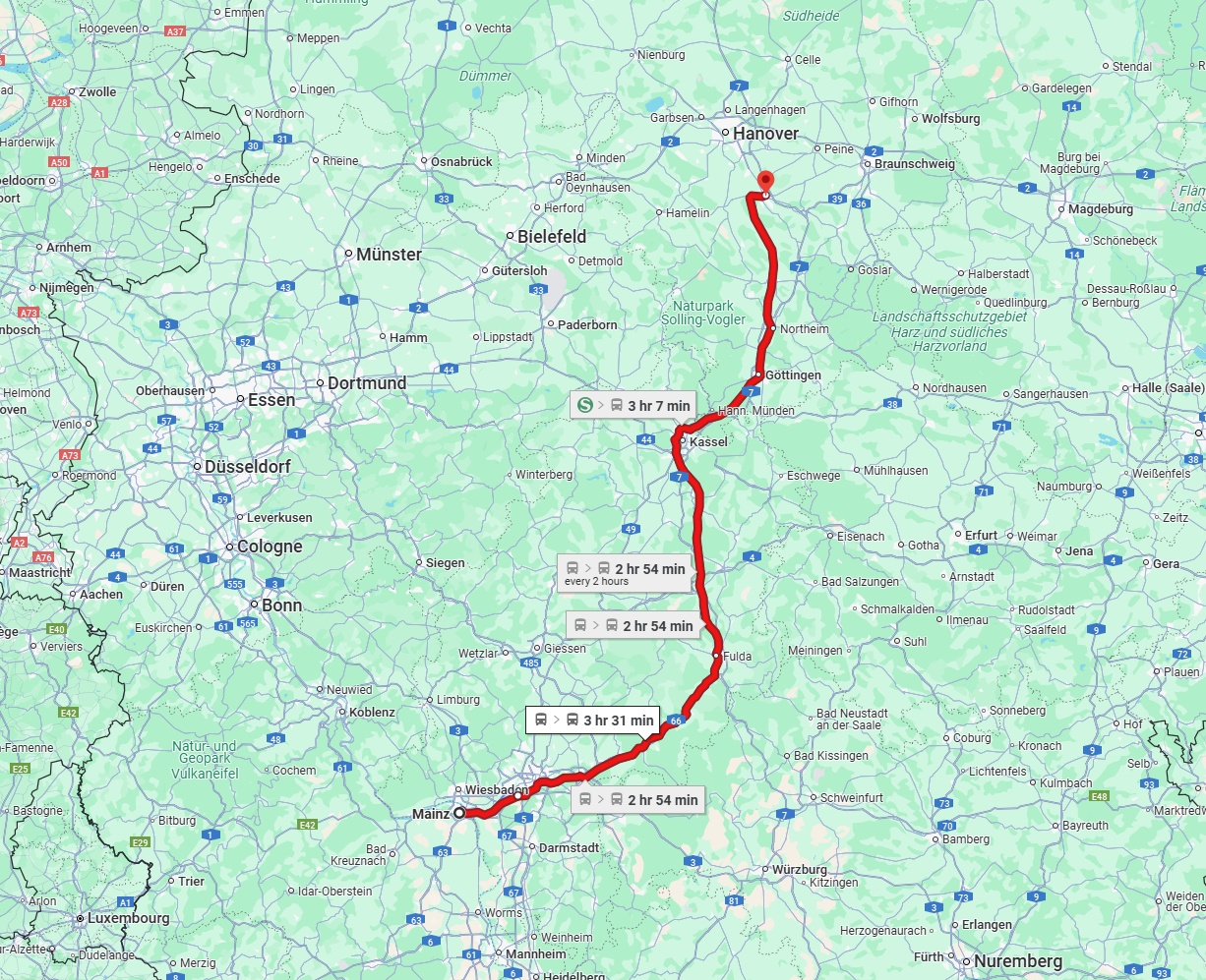 Anreise von Mainz Zu Hildesheim Über 