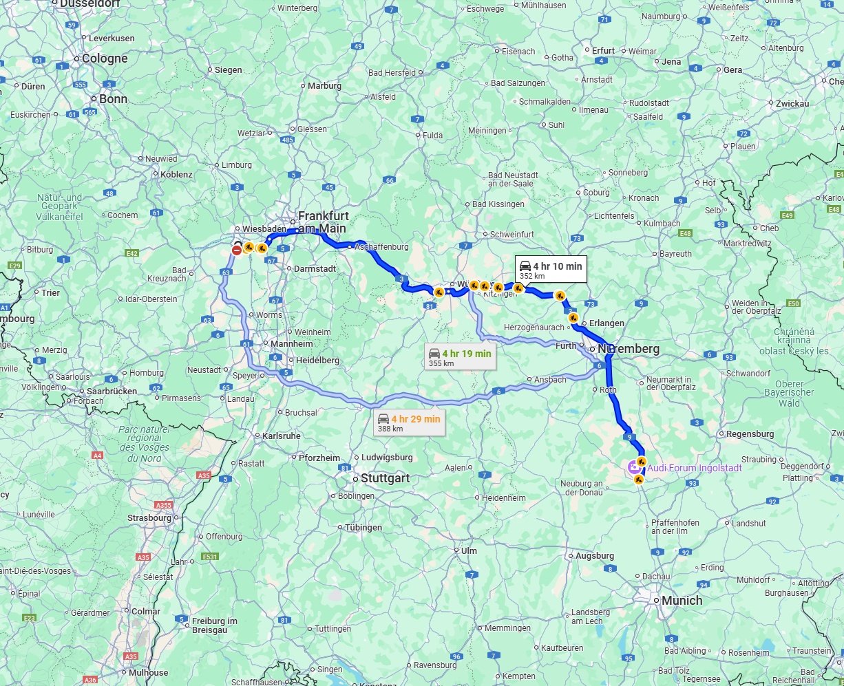 Anreise von Mainz Zu Ingolstadt Über via A3
