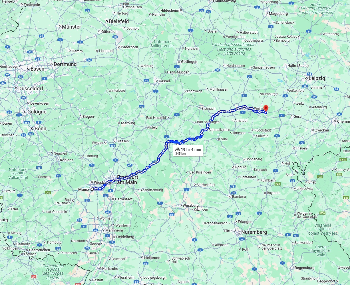 Anreise von Mainz Zu Jena Über 