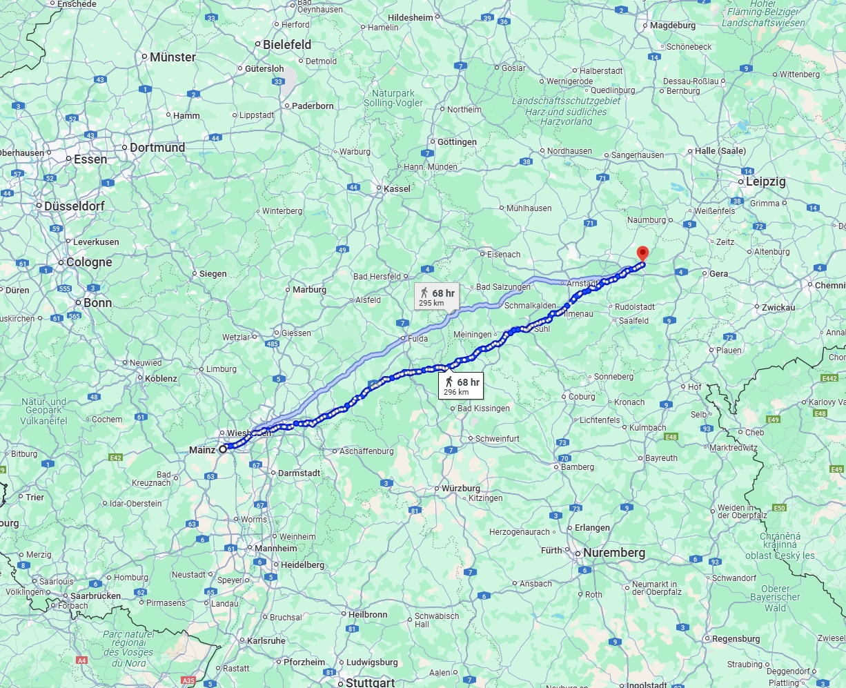 Anreise von Mainz Zu Jena Über 