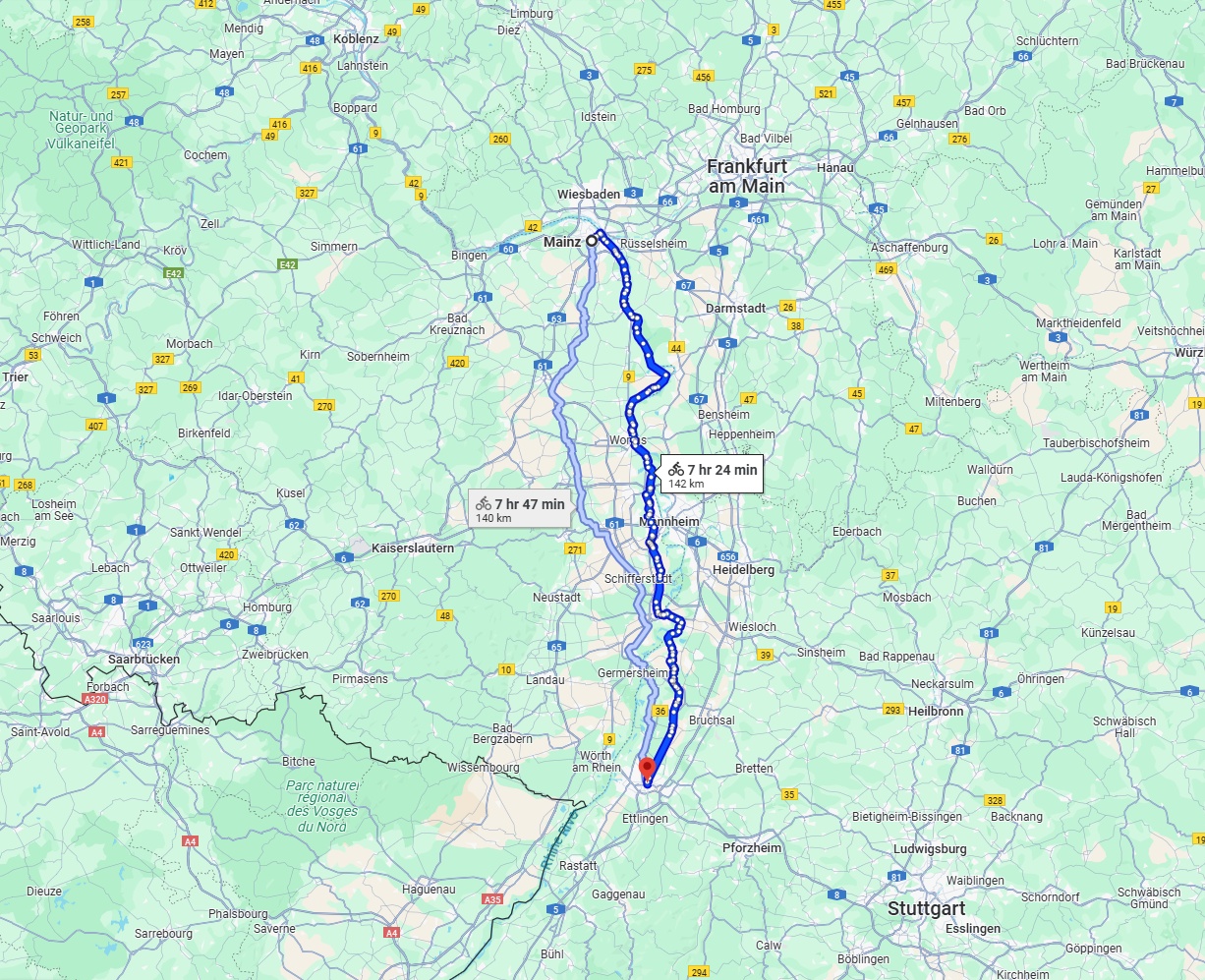 Anreise von Mainz Zu Karlsruhe Über 