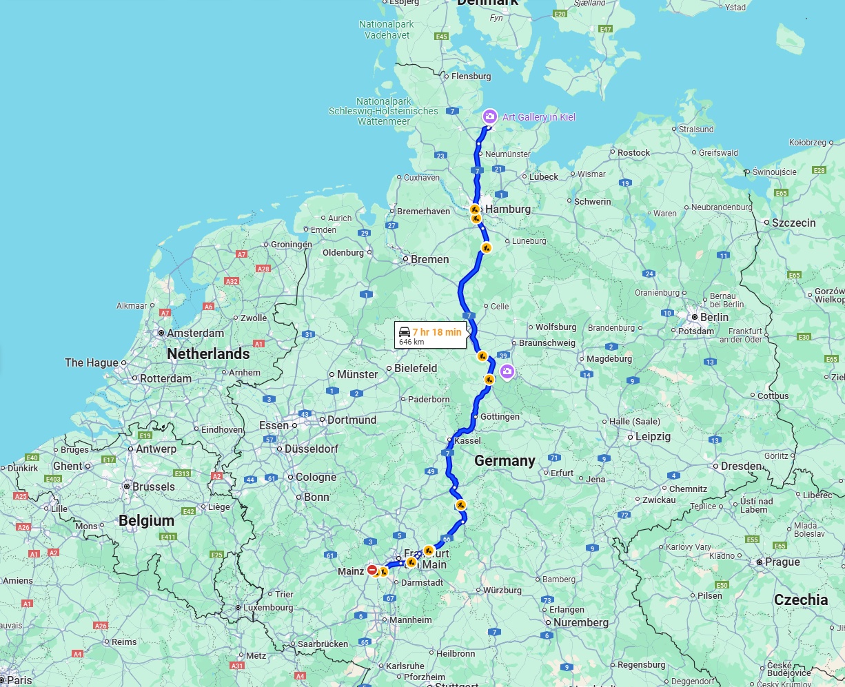 Anreise von Mainz Zu Kiel Über via A7
