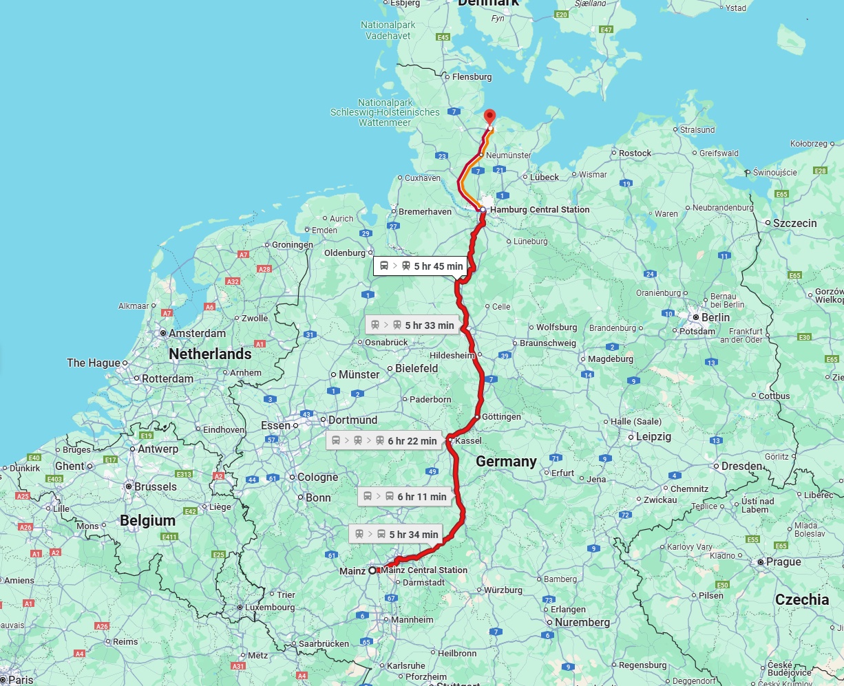 Anreise von Mainz Zu Kiel Über 