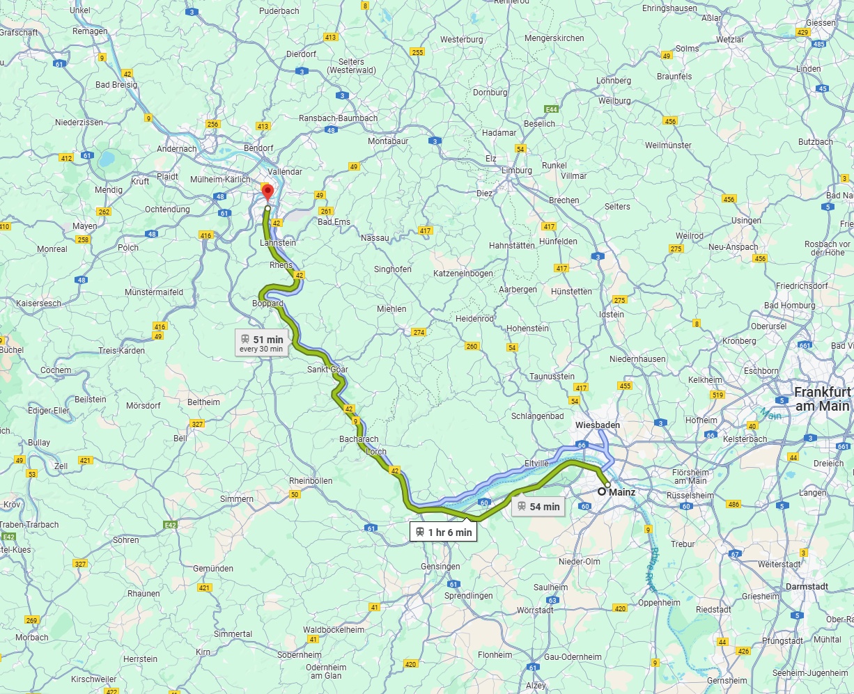 Anreise von Mainz Zu Koblenz Über 