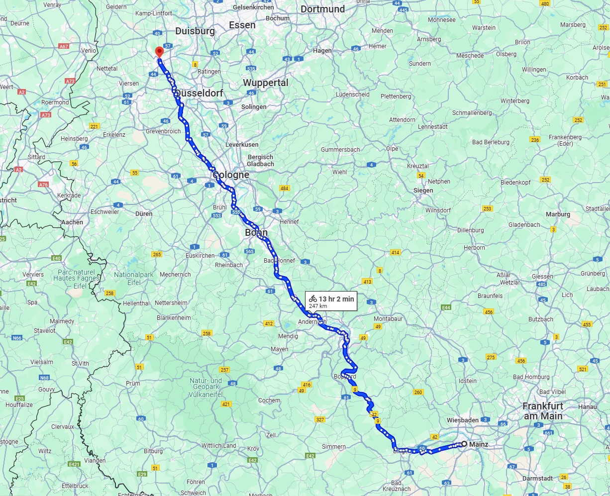 Anreise von Mainz Zu Krefeld Über 