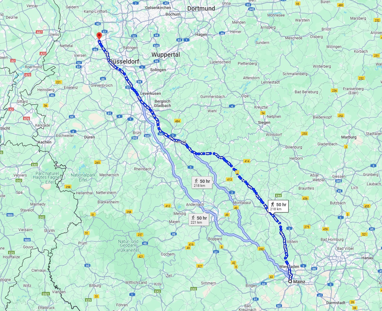 Anreise von Mainz Zu Krefeld Über 