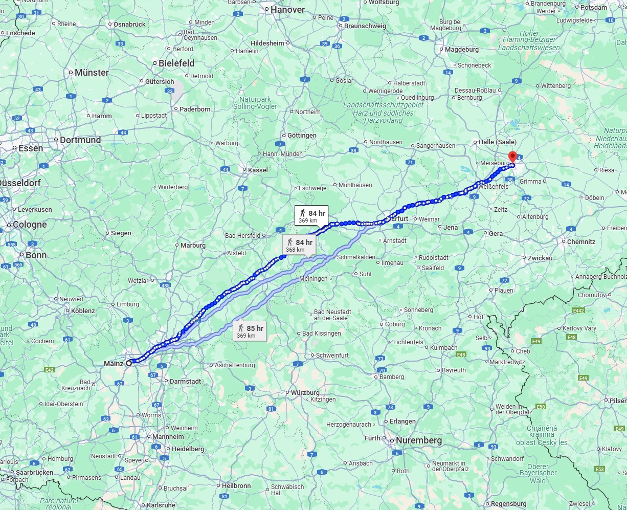 Anreise von Mainz Zu Leipzig Über 