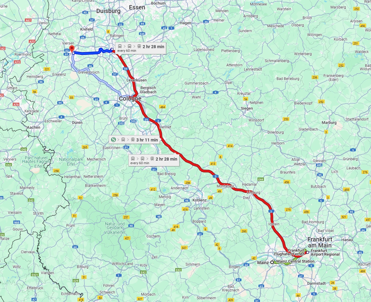 Anreise von Mainz Zu Mönchengladbach Über 