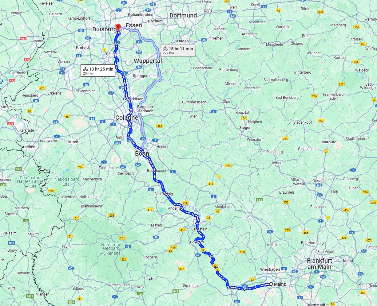 Anreise von Mainz Zu Mülheim an der Ruhr Über 