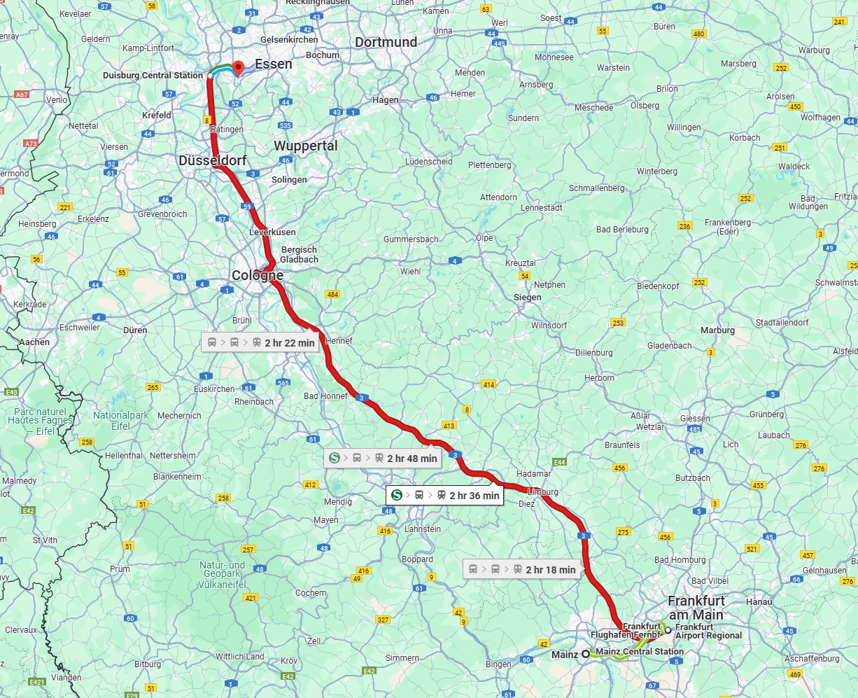 Anreise von Mainz Zu Mülheim an der Ruhr Über 