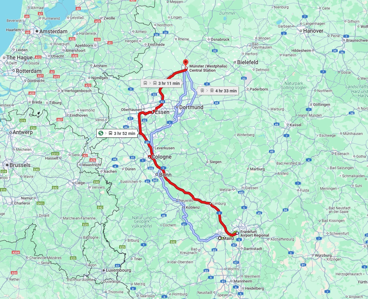 Anreise von Mainz Zu Münster Über 