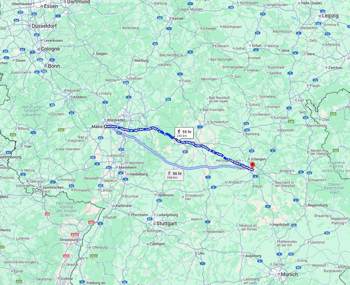 Anreise von Mainz Zu Nürnberg Über 