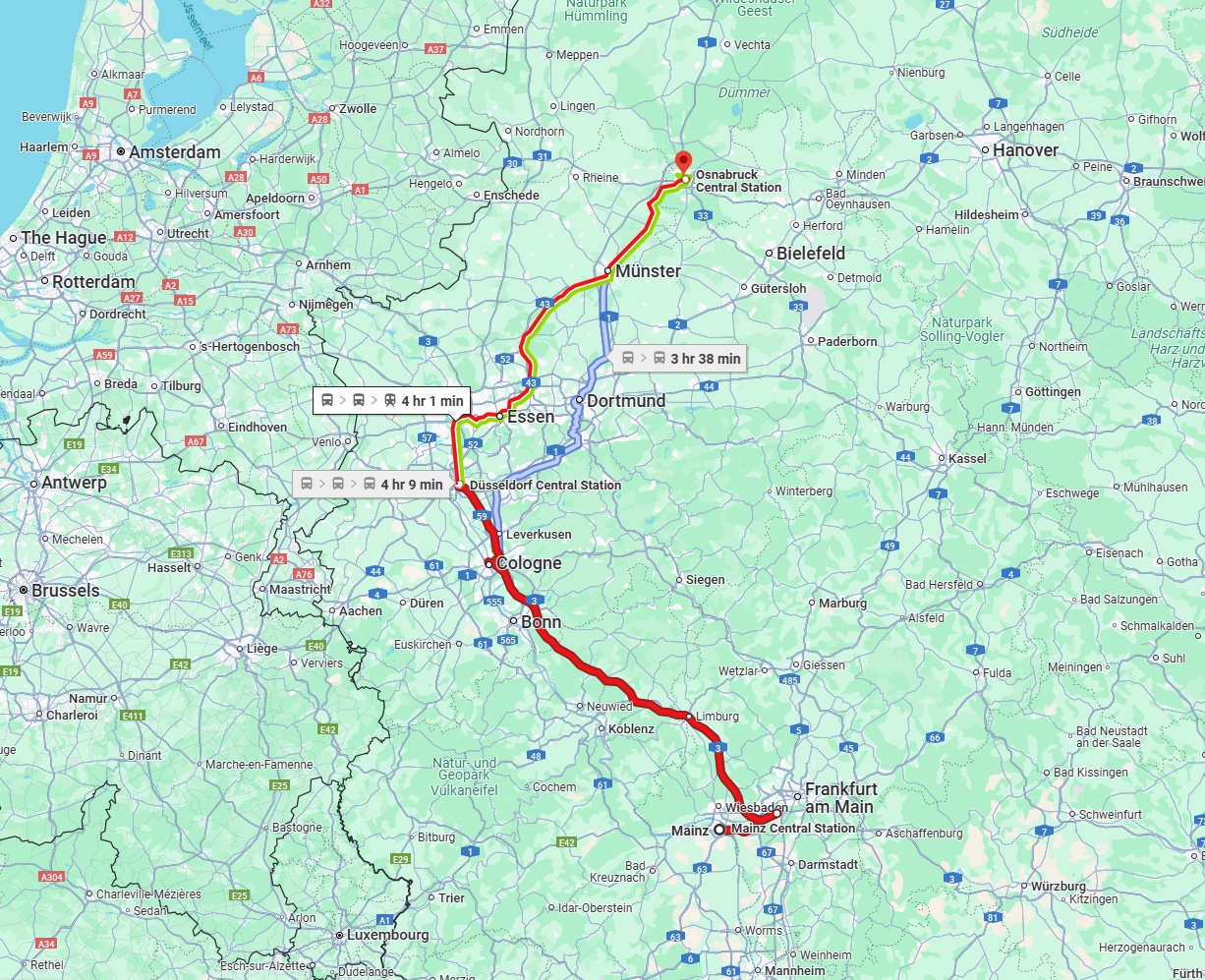 Anreise von Mainz Zu Osnabrück Über 