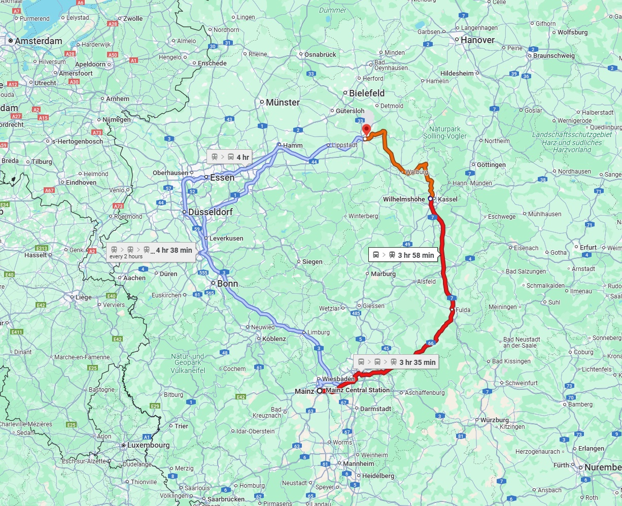 Anreise von Mainz Zu Paderborn Über 