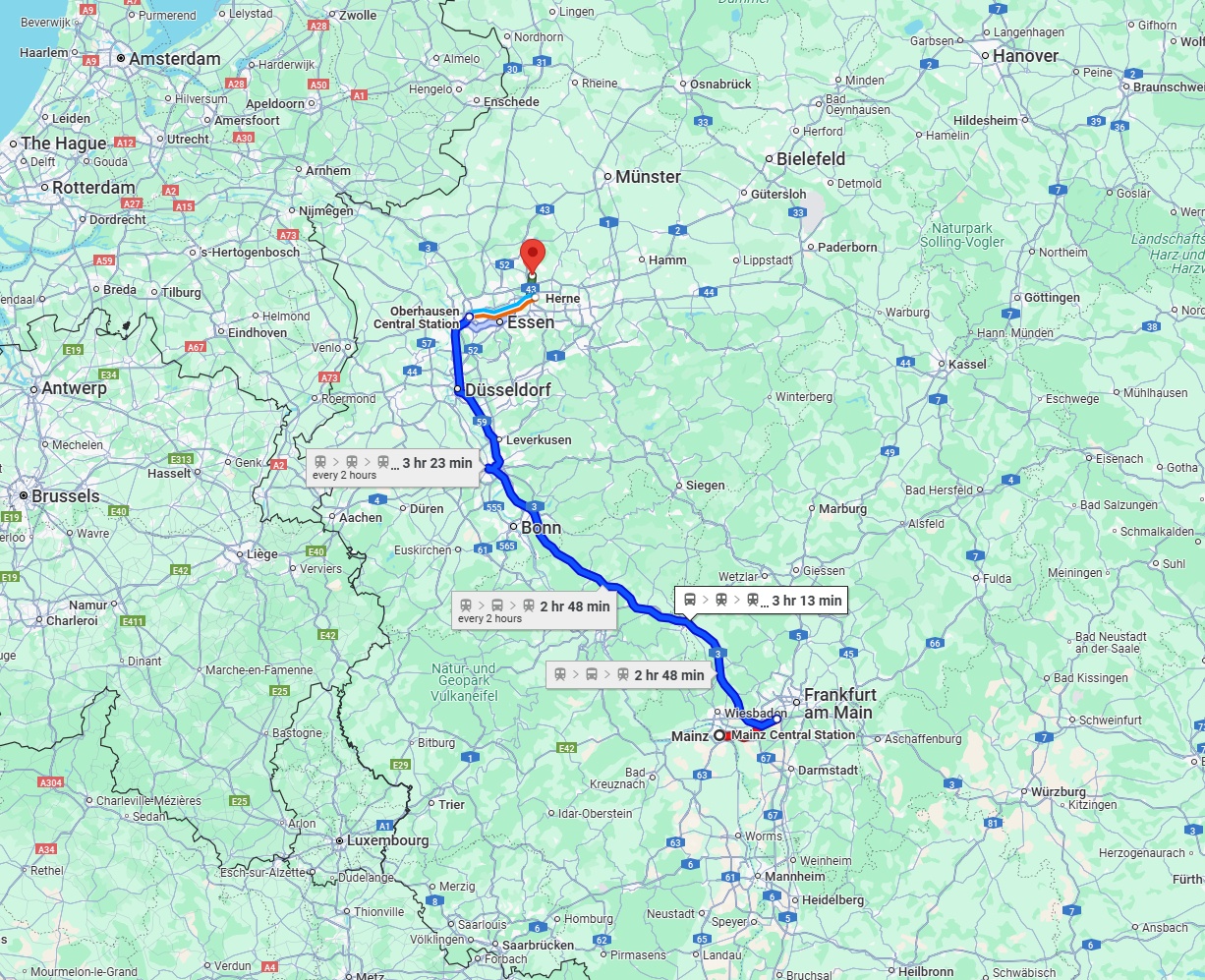 Anreise von Mainz Zu Recklinghausen Über 
