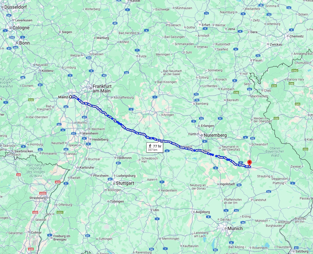 Anreise von Mainz Zu Regensburg Über 