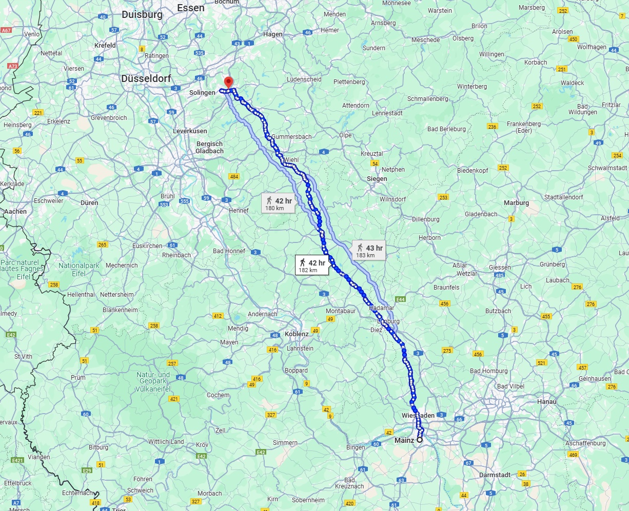 Anreise von Mainz Zu Remscheid Über 