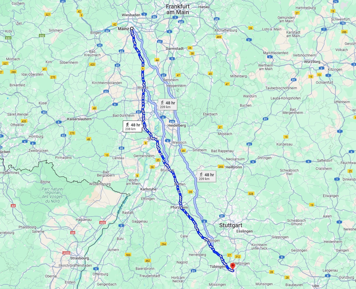 Anreise von Mainz Zu Reutlingen Über 
