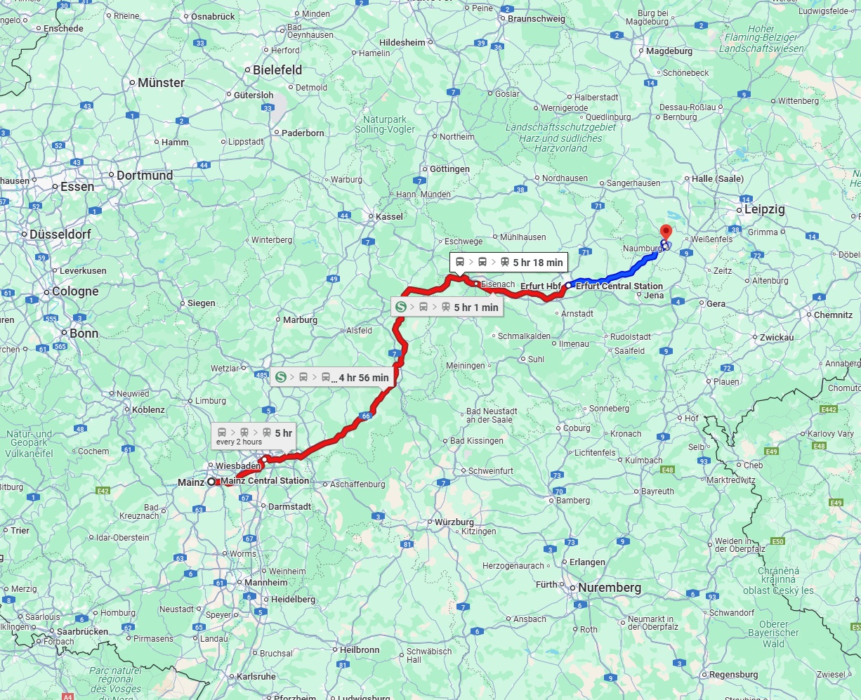 Anreise von Mainz Zu Saale Über 