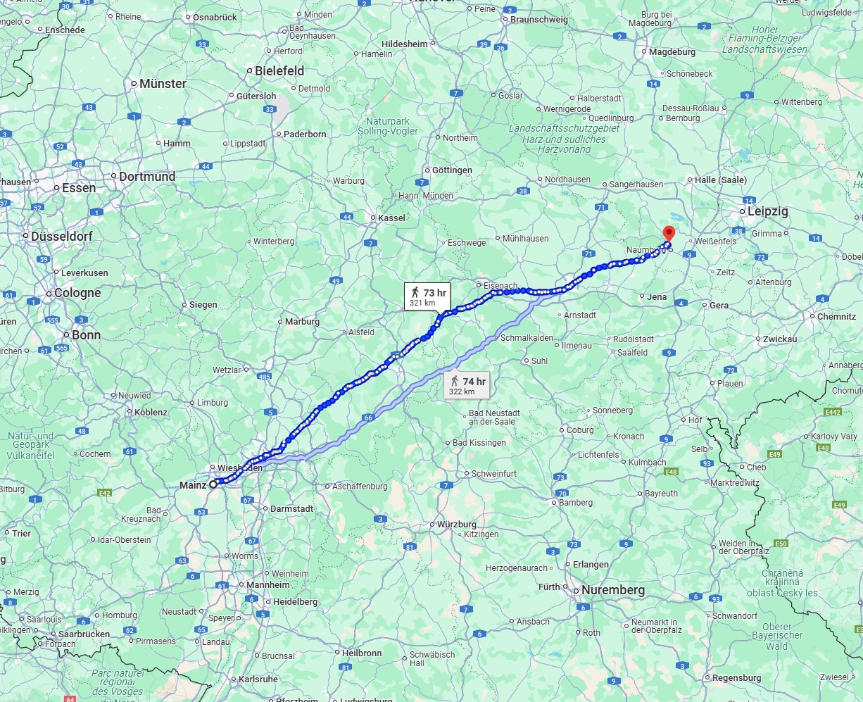 Anreise von Mainz Zu Saale Über 