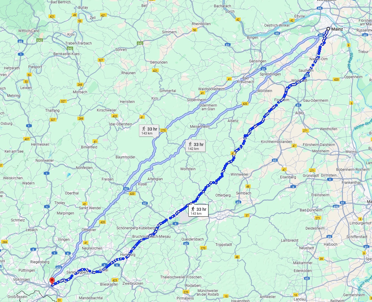 Anreise von Mainz Zu Saarbrücken Über 
