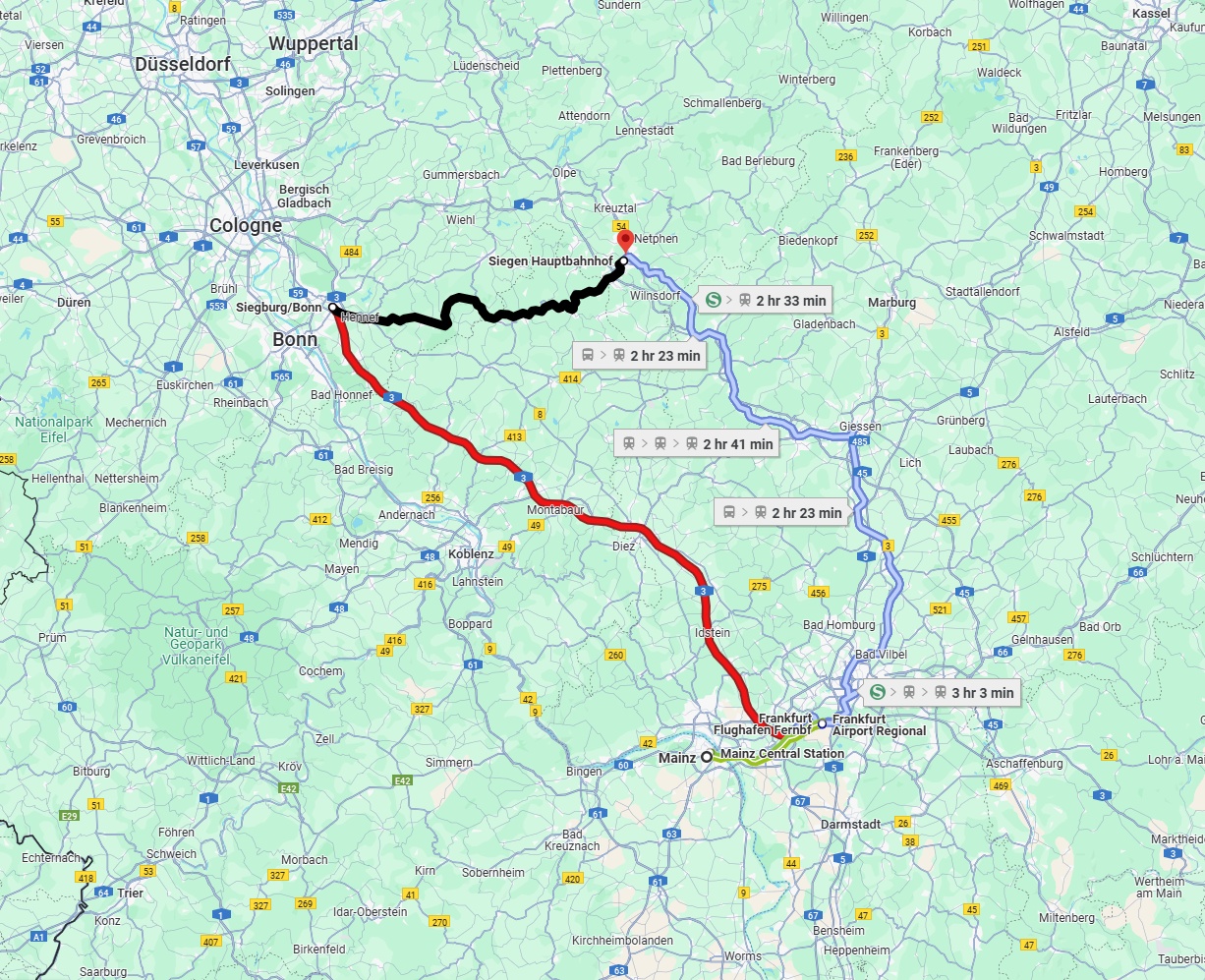 Anreise von Mainz Zu Siegen Über 