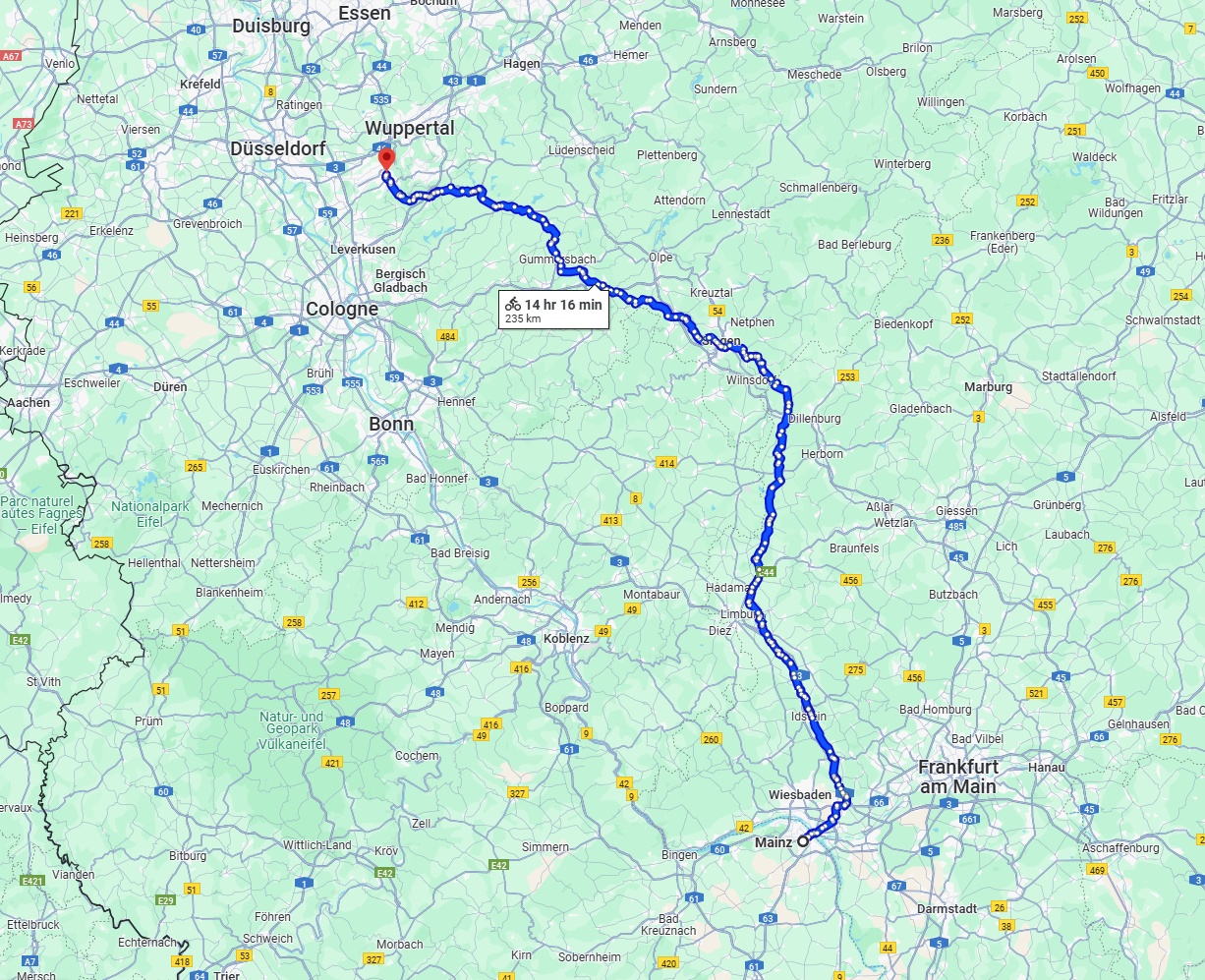 Anreise von Mainz Zu Solingen Über 