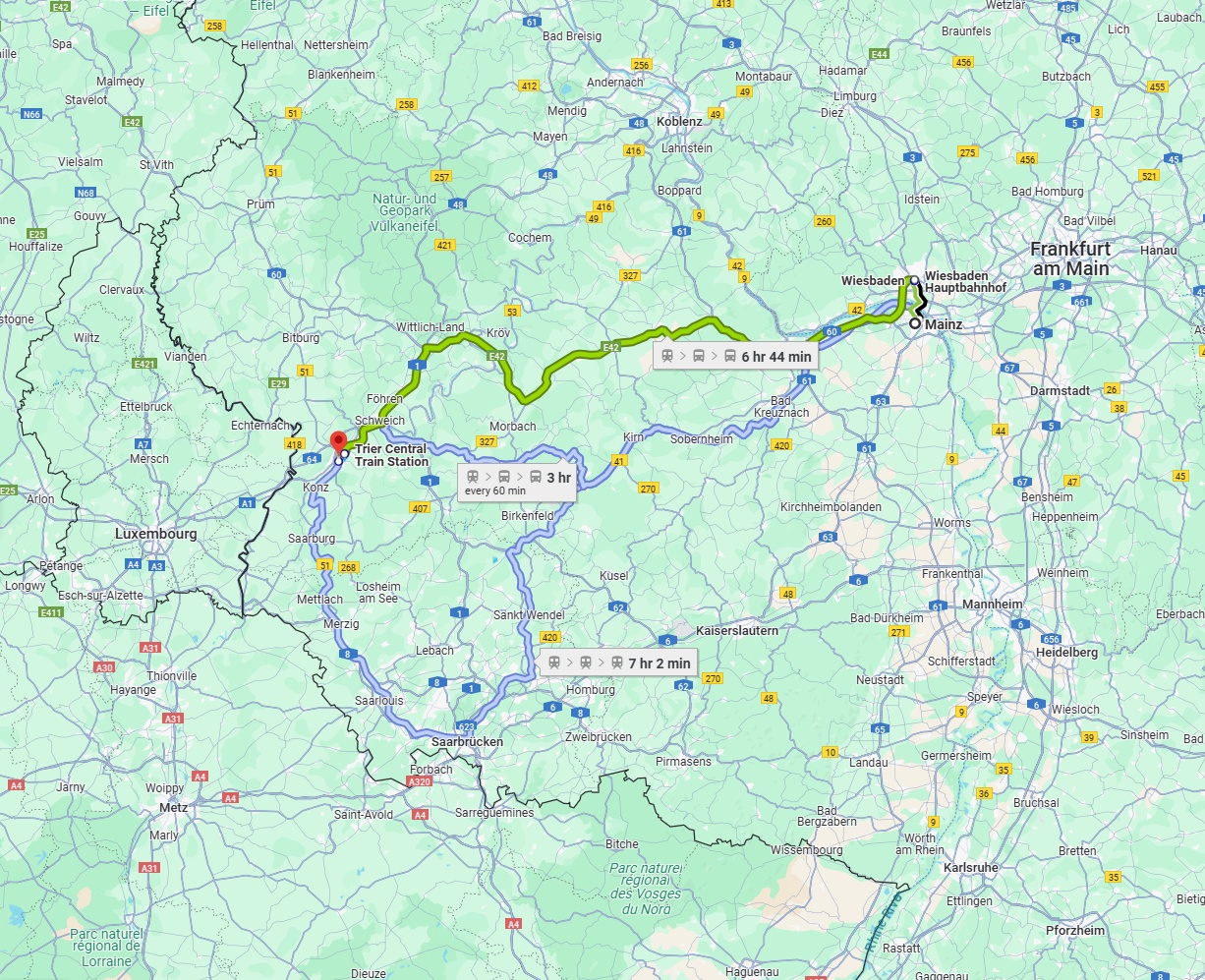 Anreise von Mainz Zu Trier Über 