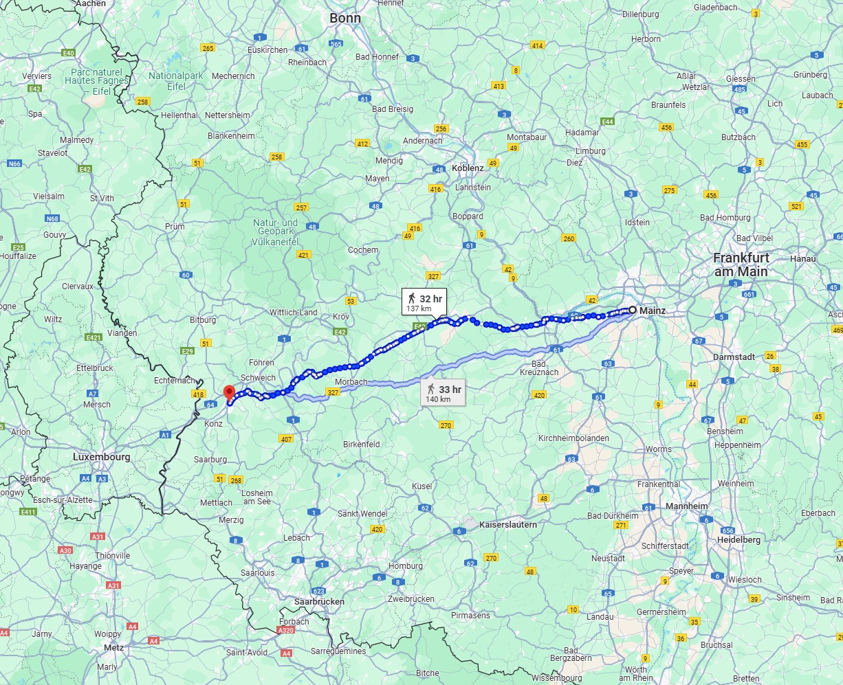 Anreise von Mainz Zu Trier Über 