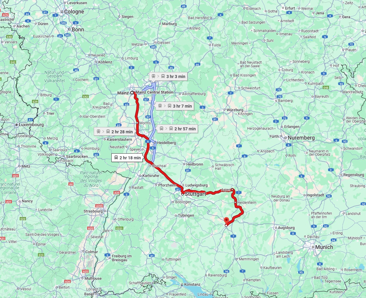 Anreise von Mainz Zu Ulm Über 