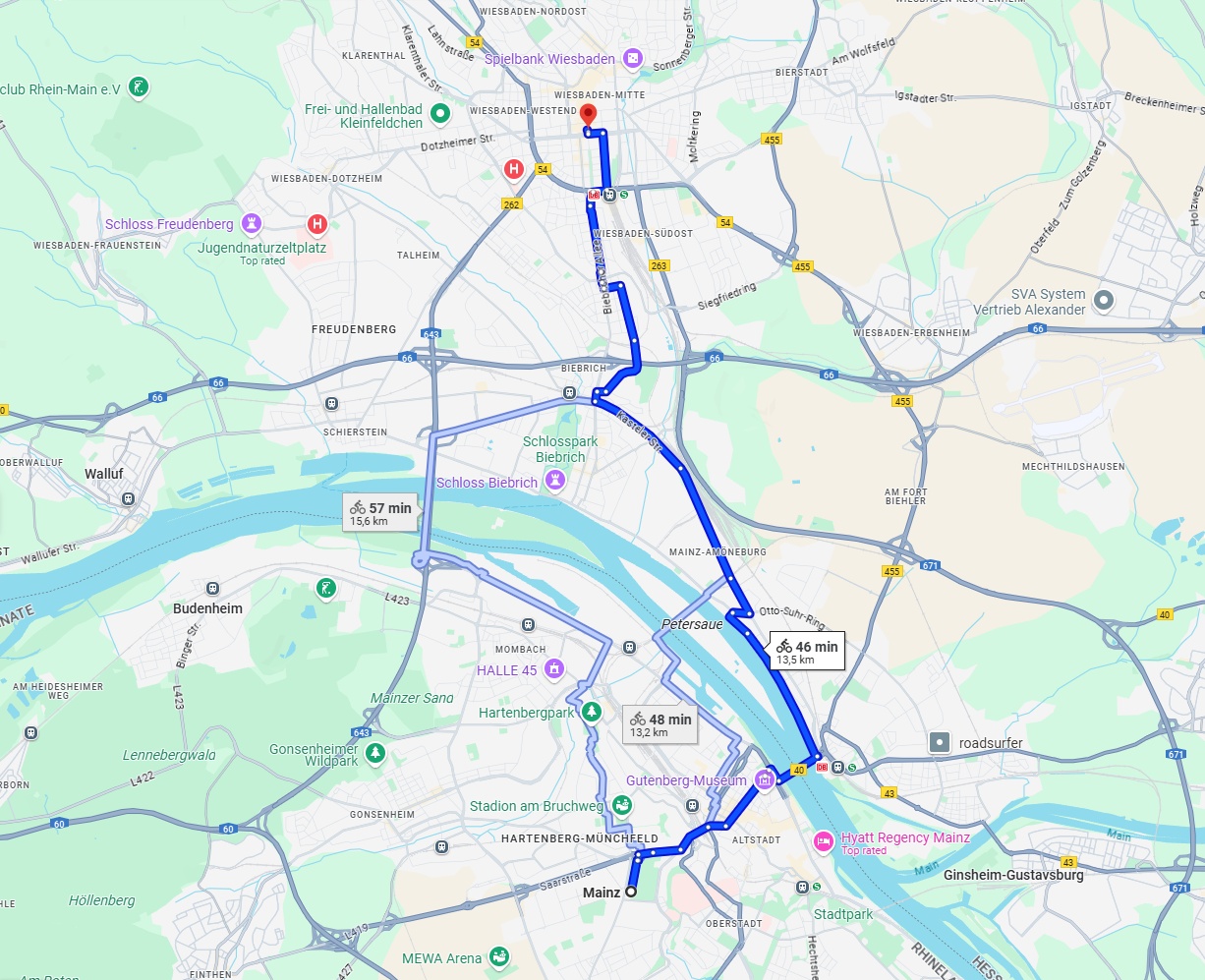 Anreise von Mainz Zu Wiesbaden Über 