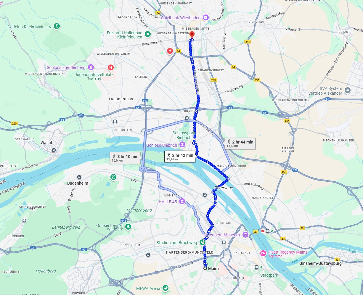 Anreise von Mainz Zu Wiesbaden Über 