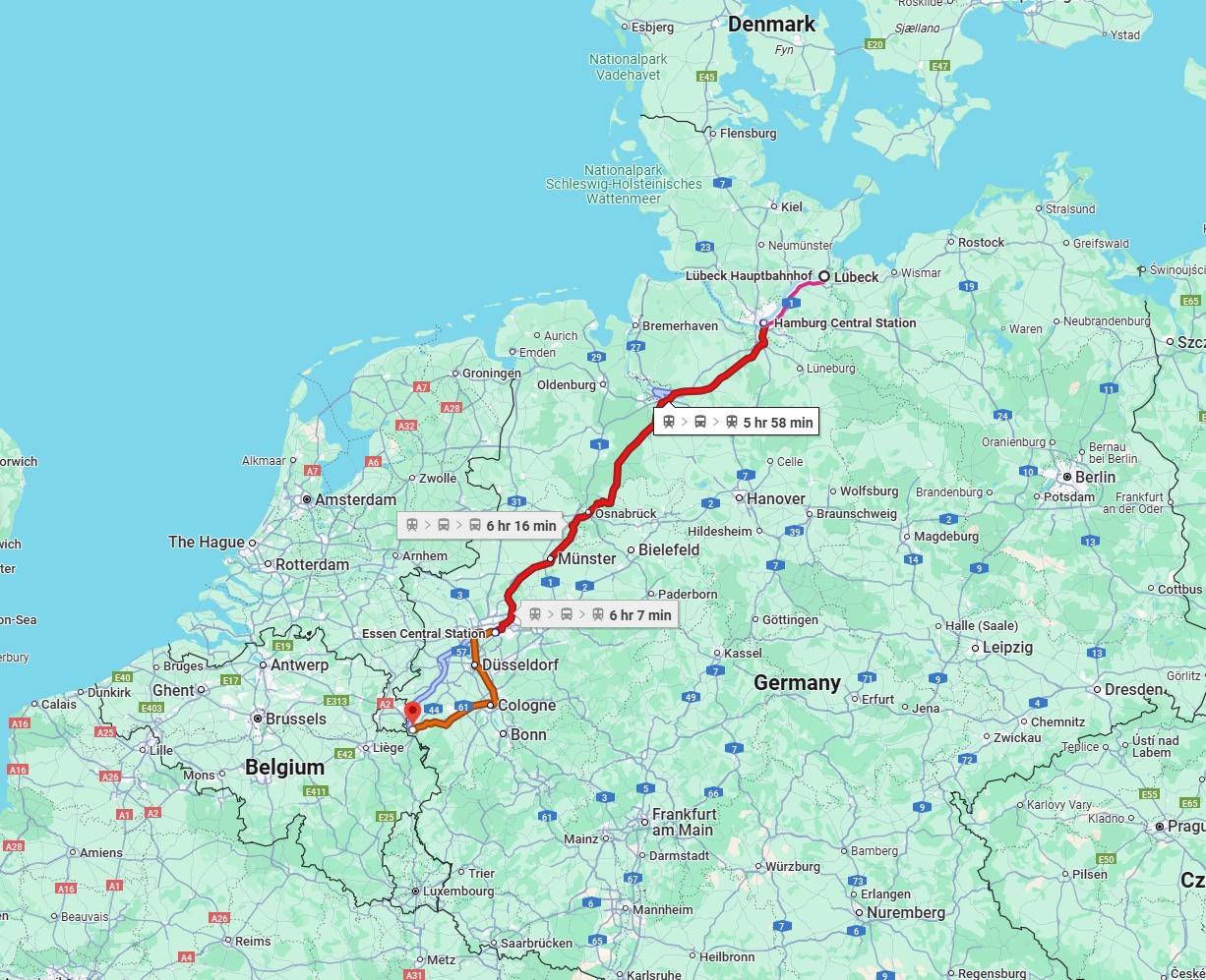 Anreise von Lübeck Zu Aachen Über 