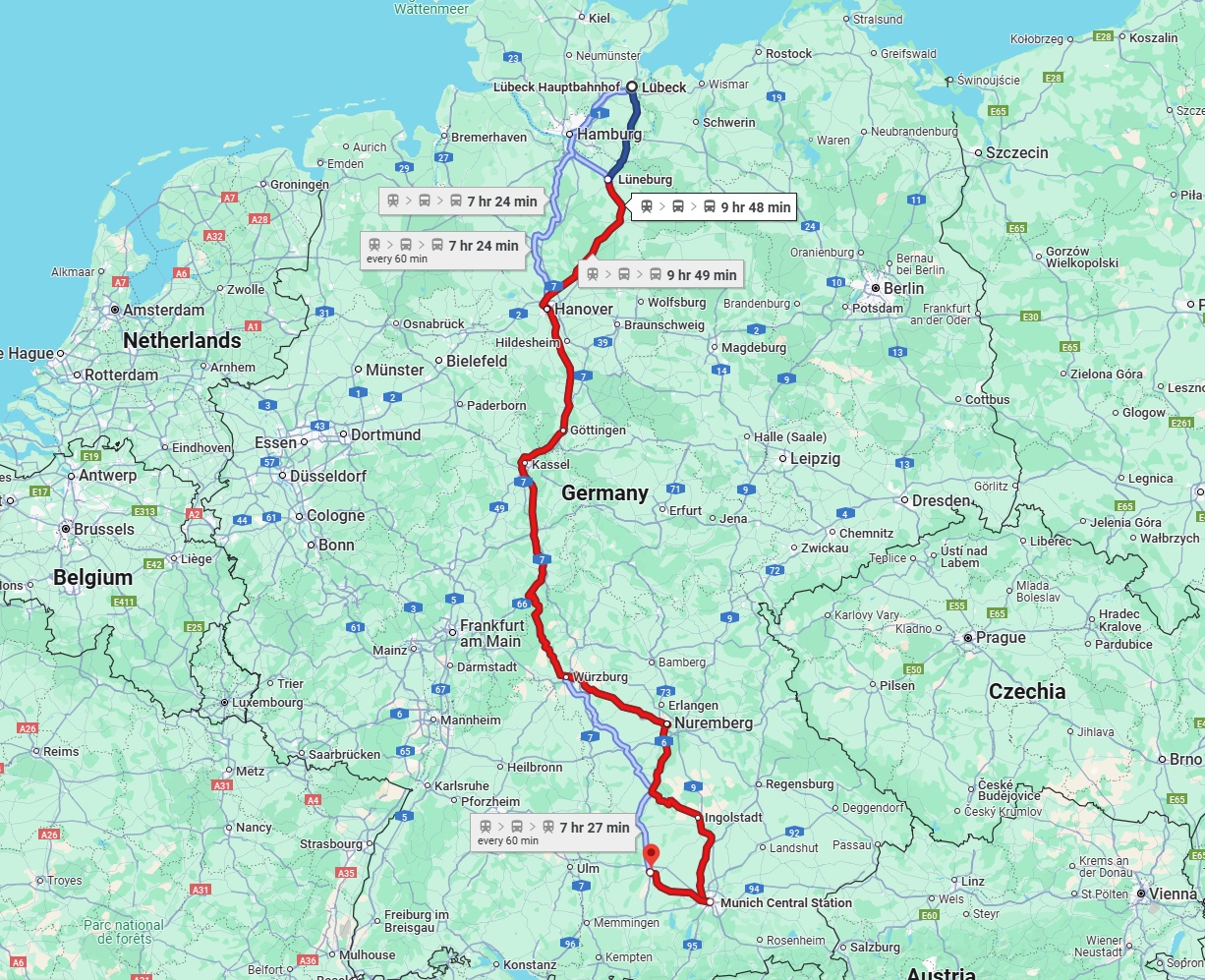 Anreise von Lübeck Zu Augsburg Über 